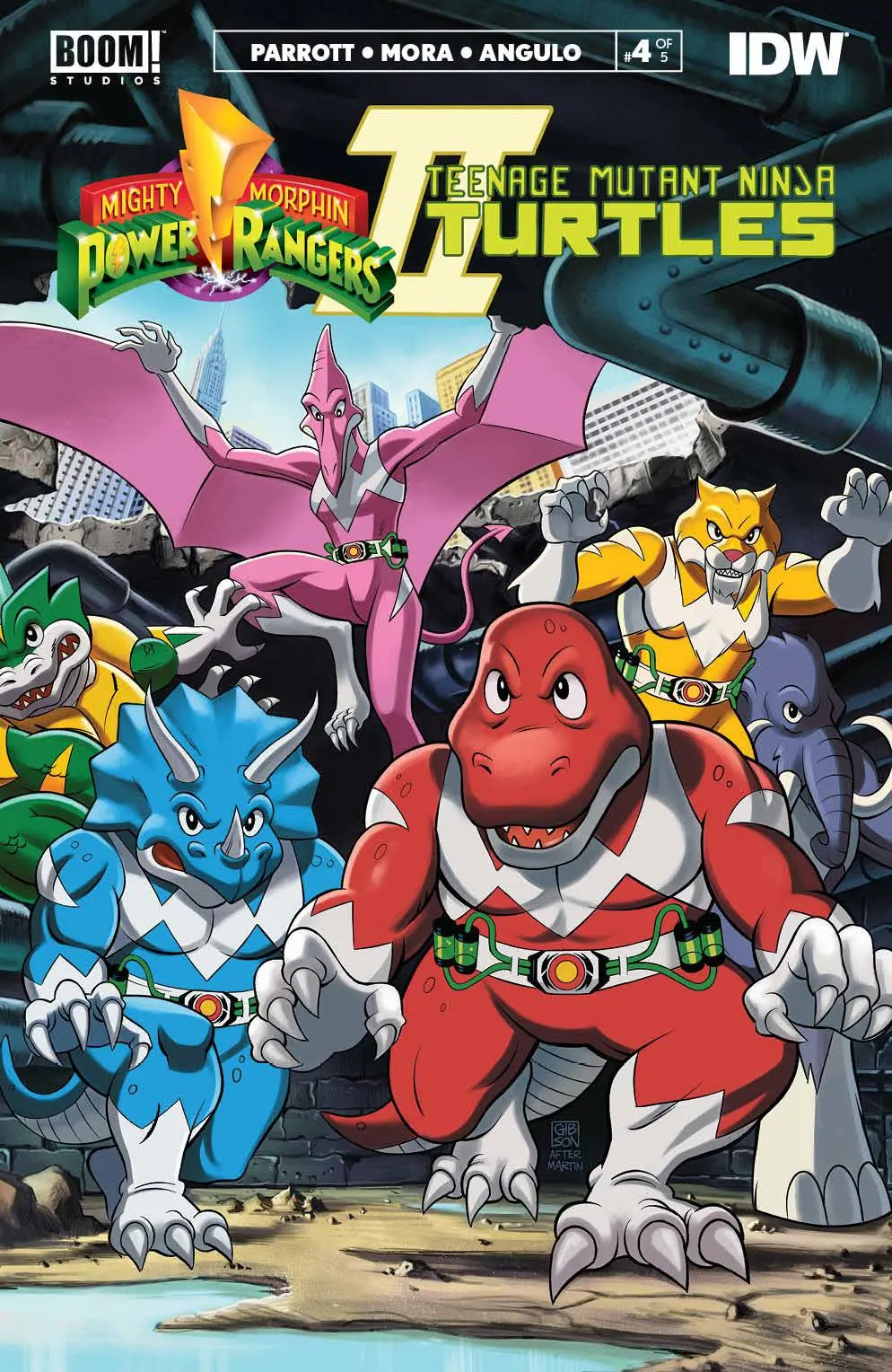 Mmpr Tmnt Ii #4 (Of 5) Cvr C Mmpr Var Gibson 1