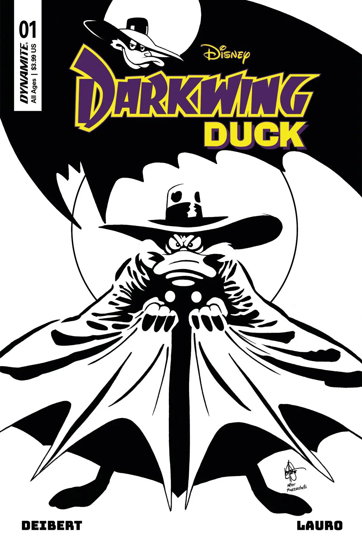 Darkwing Duck #1 Cvr Zf 7 Copy Foc Incv Haeser B&W 1