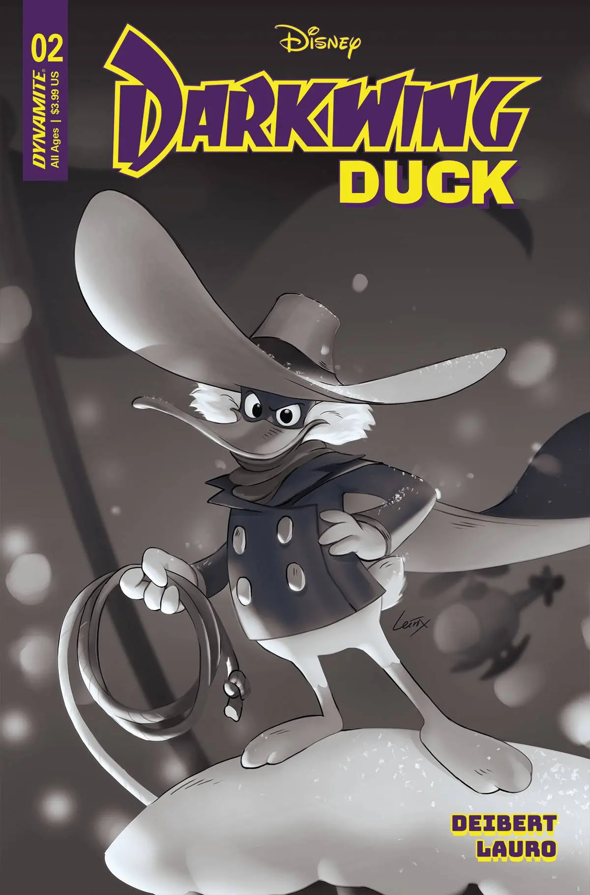 Darkwing Duck #2 Cvr Z 10 Copy Foc Incv Lerix B&W 1