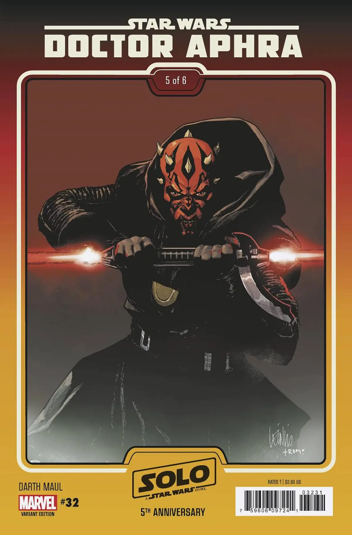 Star Wars Doctor Aphra #32 Leinil Yu Darth Maul Solo 5Th Anniversary Movie Varia Nt 1