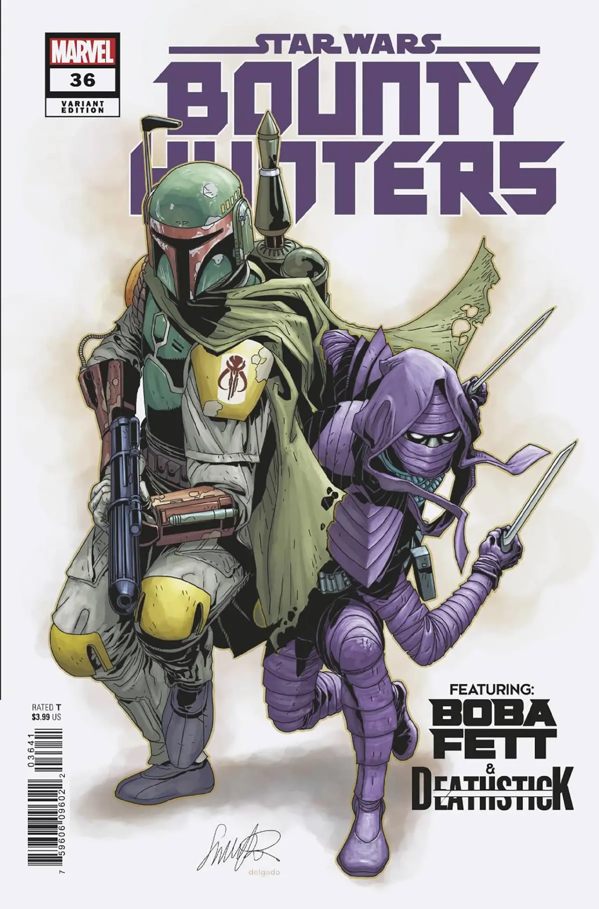 Star Wars Bounty Hunters #36 Salvador Larroca Boba Fett & Death Stick Variant 1