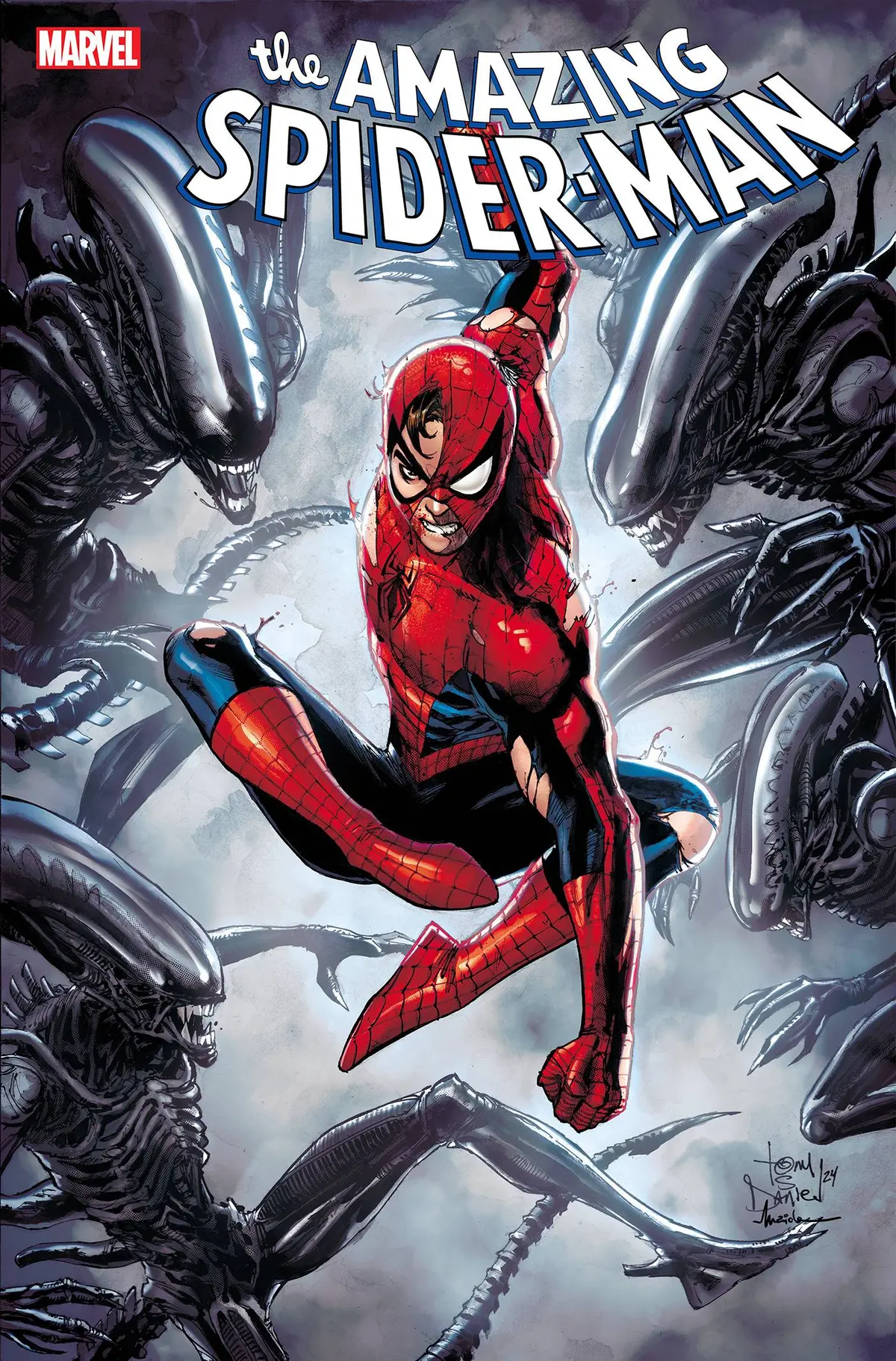 Amazing Spider-Man #53 Tony Daniel Marvel Vs Alien Var 1