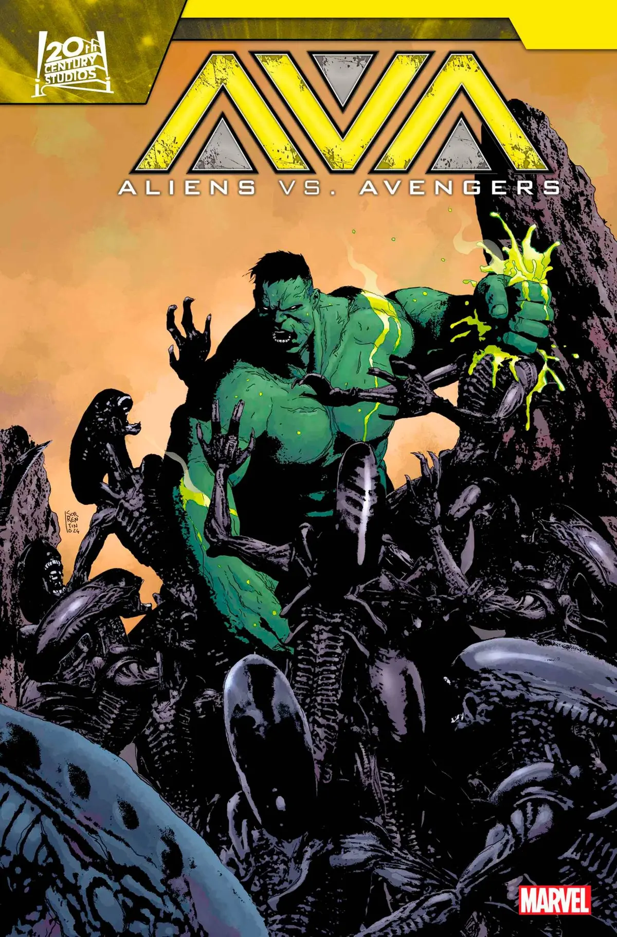 Aliens Vs Avengers #2 (Of 4) Andrea Sorrentino Var 1