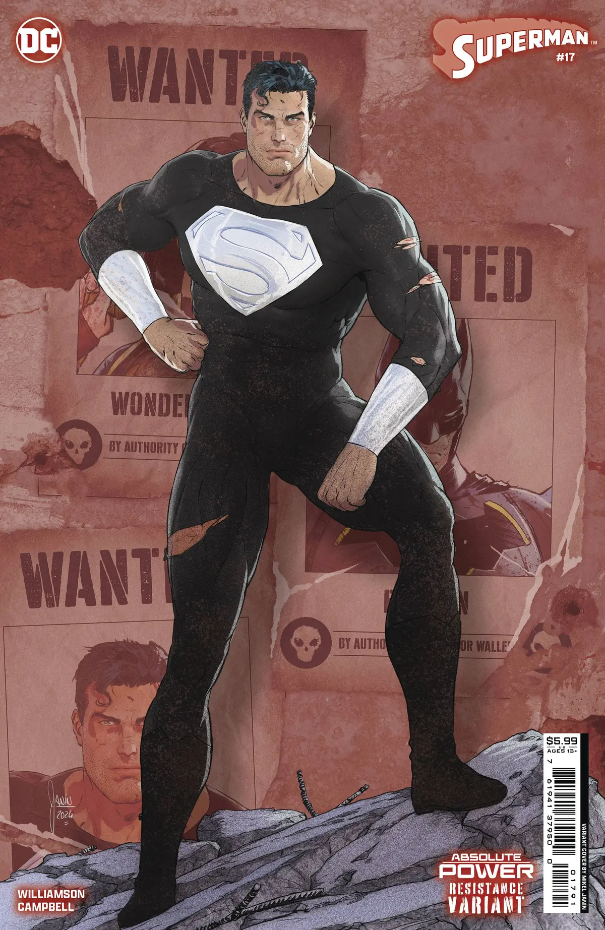 Superman #17 Cvr G Mikel Janin Resistance Card Stock Var (Absolute Power) 1