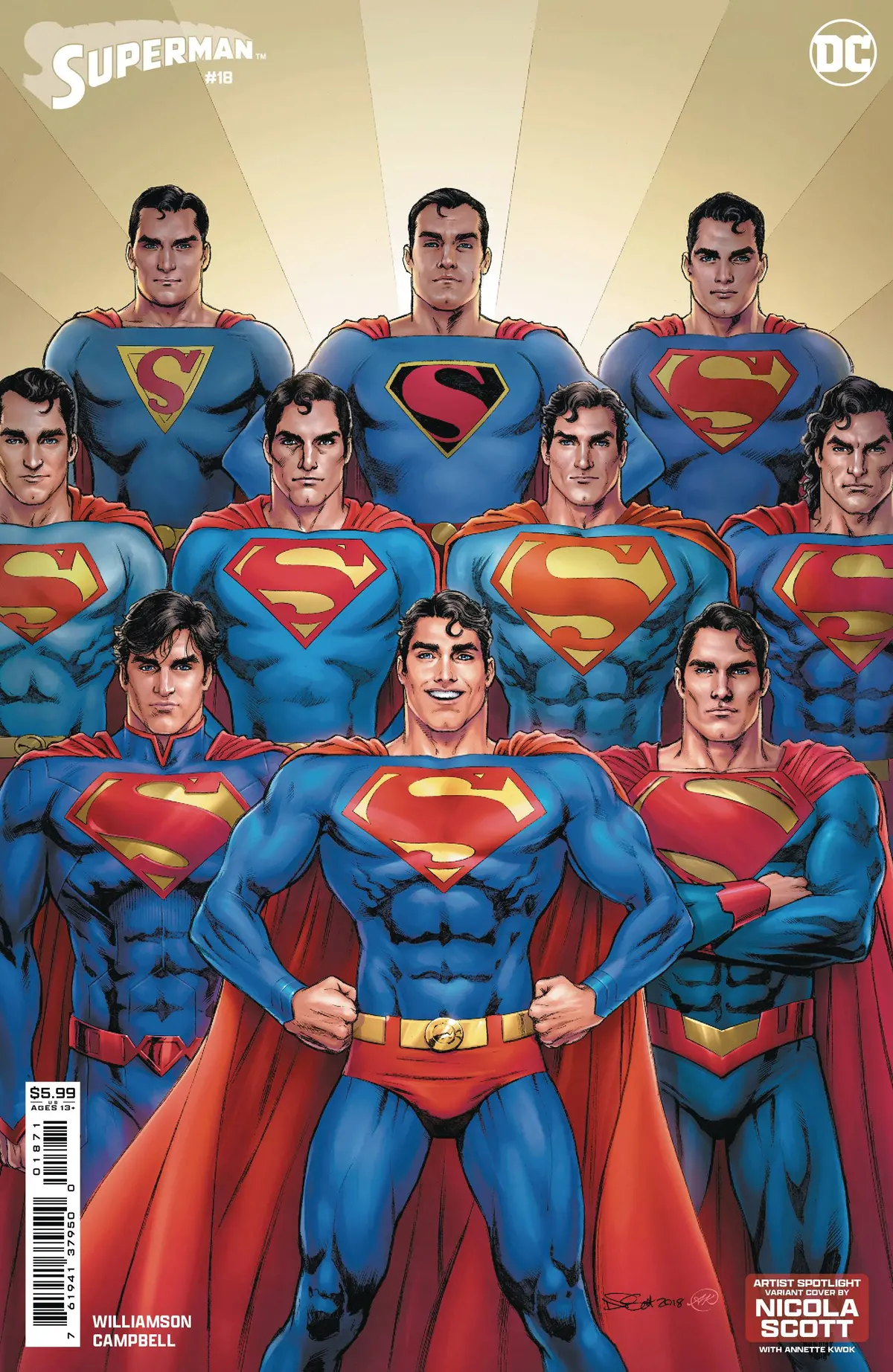 Superman #18 Cvr E Nicola Scott Artist Spotlight Card Stock Var (Absolute Power) 1