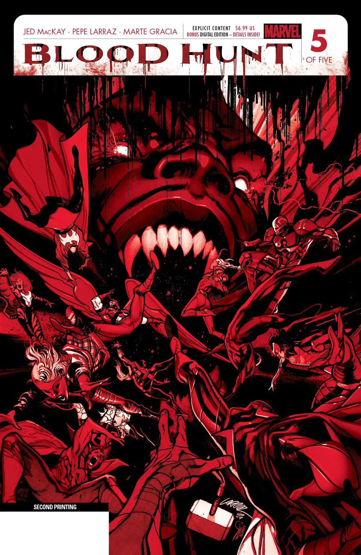 Blood Hunt Red Band #5 (Of 5) 2Nd Ptg Pepe Larraz Var (Mr) 1