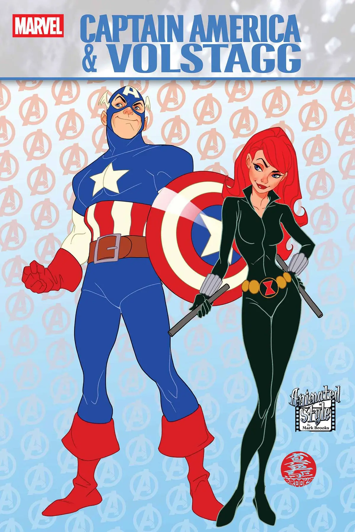 Captain America & Volstagg #1 Brooks Animated-Style Var 1