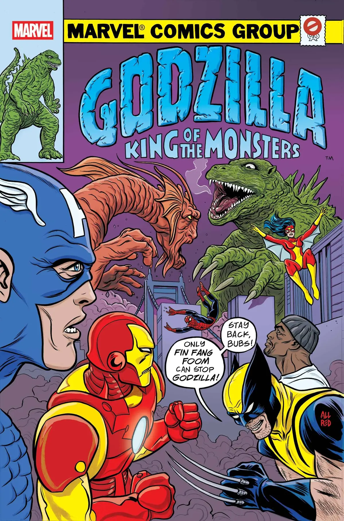 Godzilla Vs Avengers #1 Allred King Of Monsters Homage Var 1
