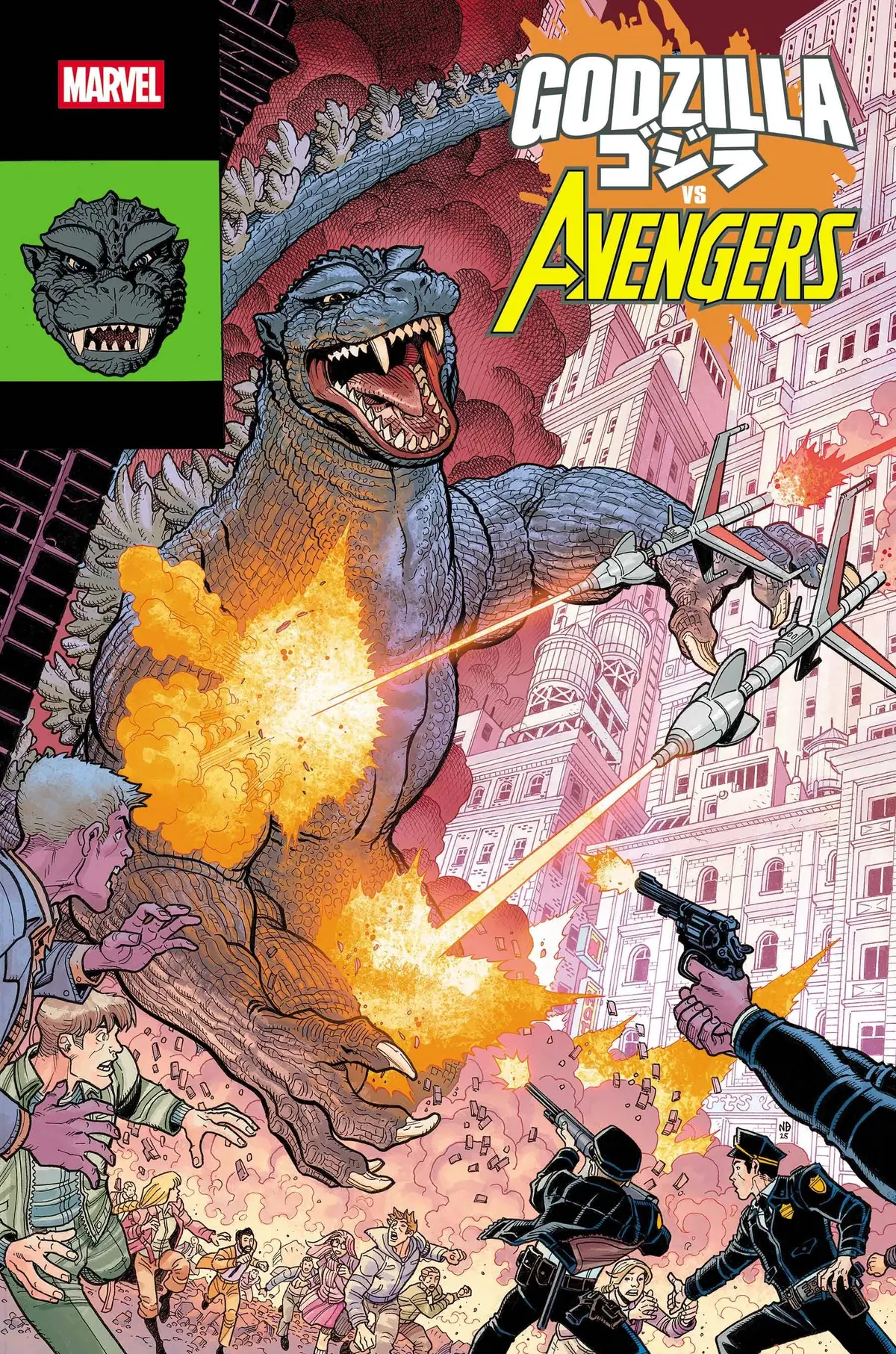 Godzilla Vs Avengers #1 Nick Bradshaw Monster Homage Var 1