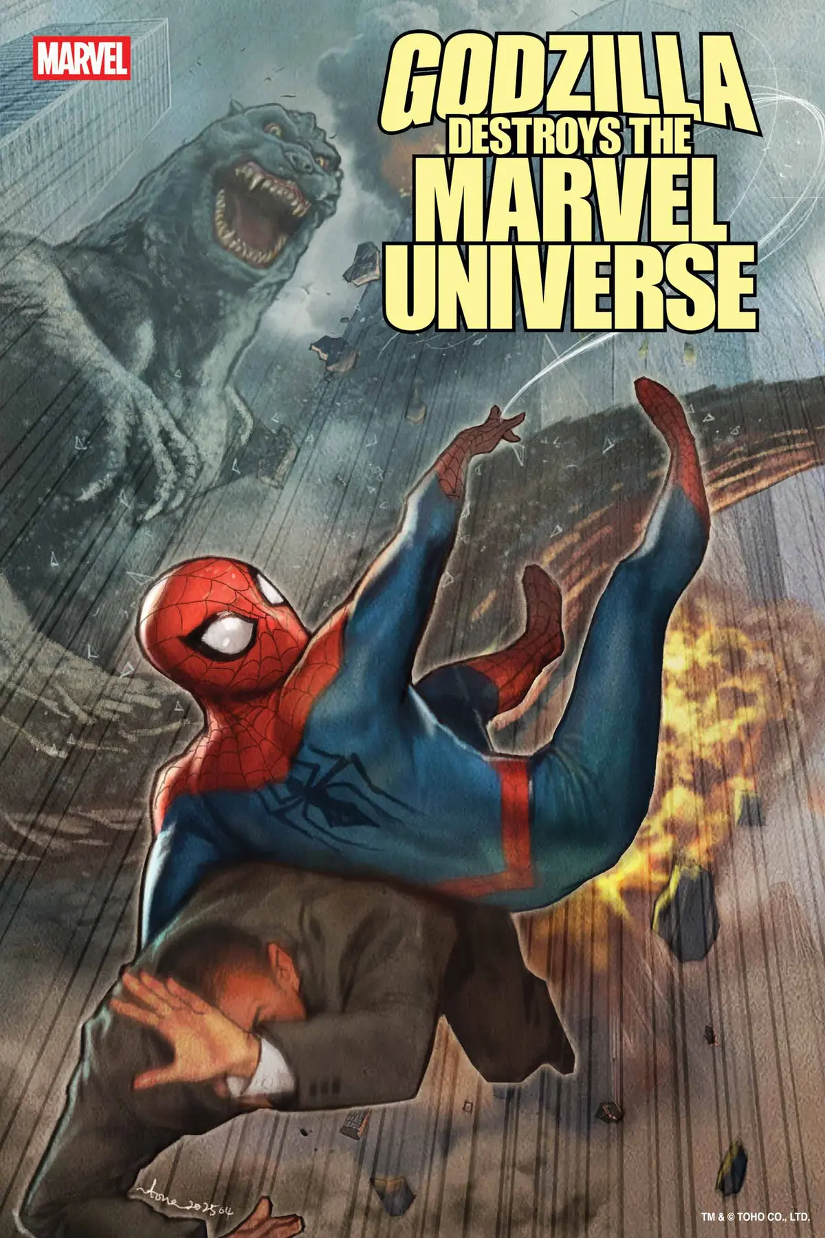 Godzilla Destroys The Marvel Universe #2 Stonehouse Var 1
