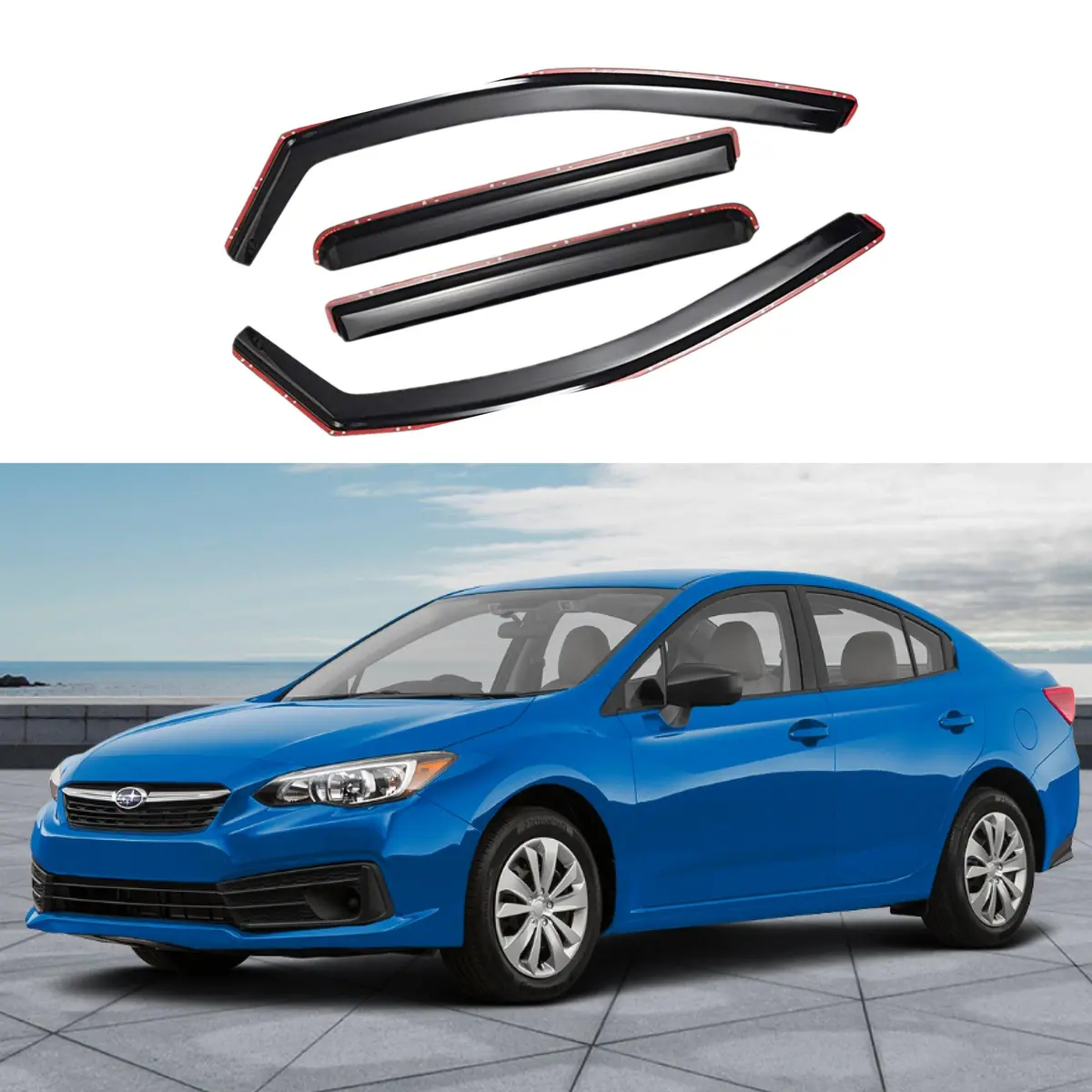 Fit 2018-2022 Subaru Impreza Sedan In-Channel Vent Window Visors Rain Sun Wind Guards Shade Deflectors 1