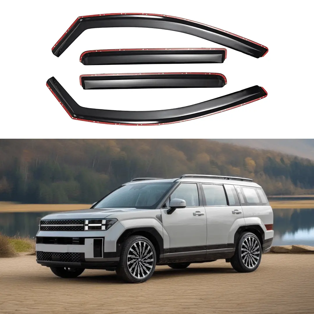 For Hyundai Santafe 2024-2025 In-Channel Rain Guards Window Visors Sun Wind Snow Vent Side Deflectors 1
