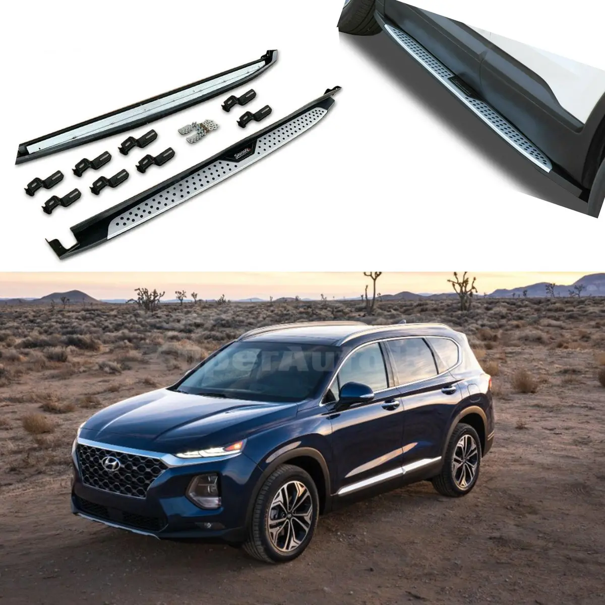 For Hyundai Santafe Santa Fe  2019-2022 Running Boards Side Step Pedal Nerf Bar 1