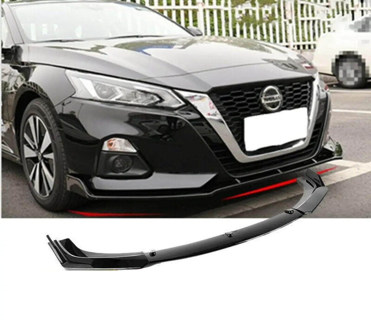 Fit 2020-2024 Nissan Sentra Front Bumper Lip Spoiler Splitter (Gloss Black) 1