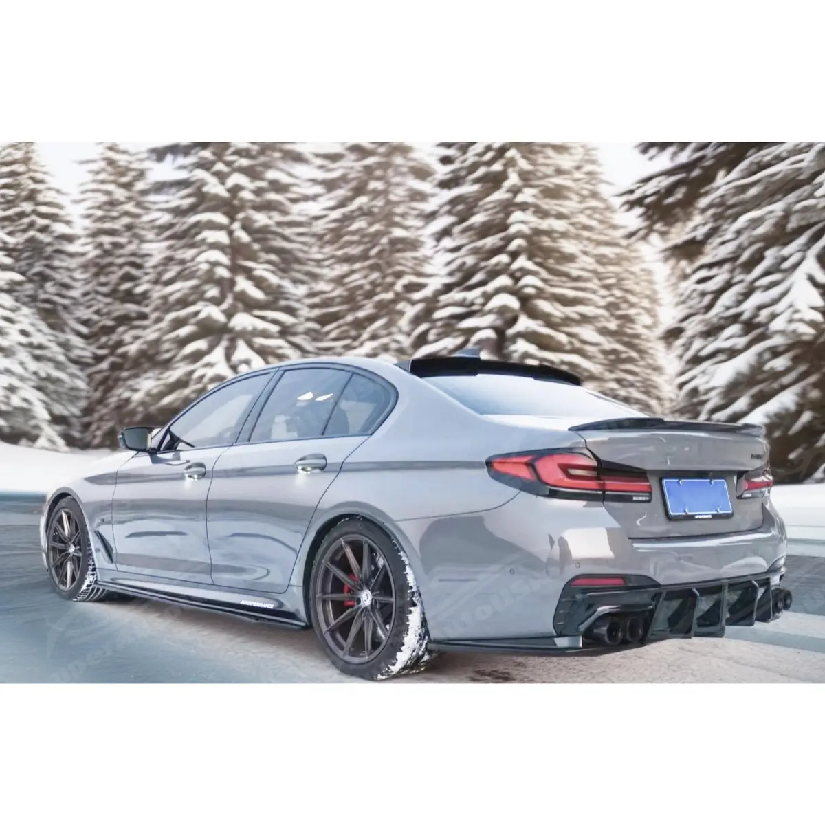 Fits Bmw 5 Series G30 2017-2023 Vten Gloss Black Side Body Skirts Splitters Under Spoilers Rocker Panel Bottom Extension Lips Vten 2