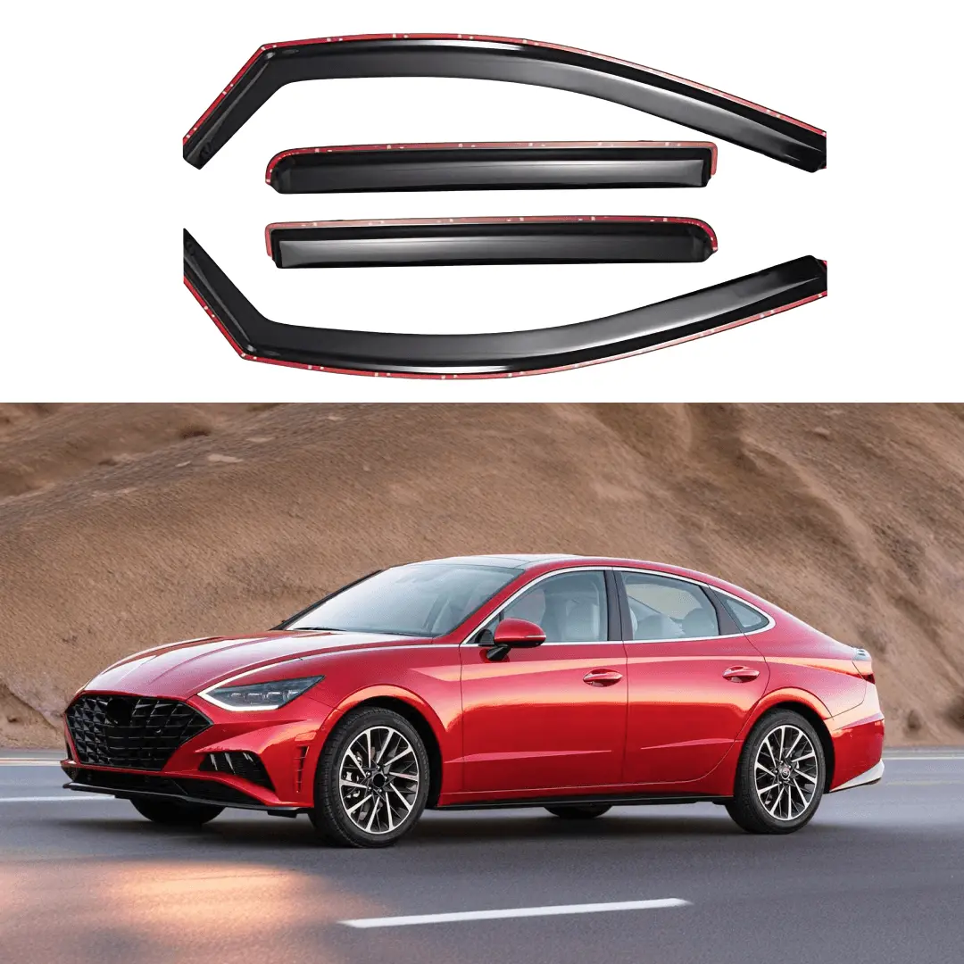 Fits 2020-2025 Hyundai Sonata In-Channel Window Visors Rain Sun Guards 1