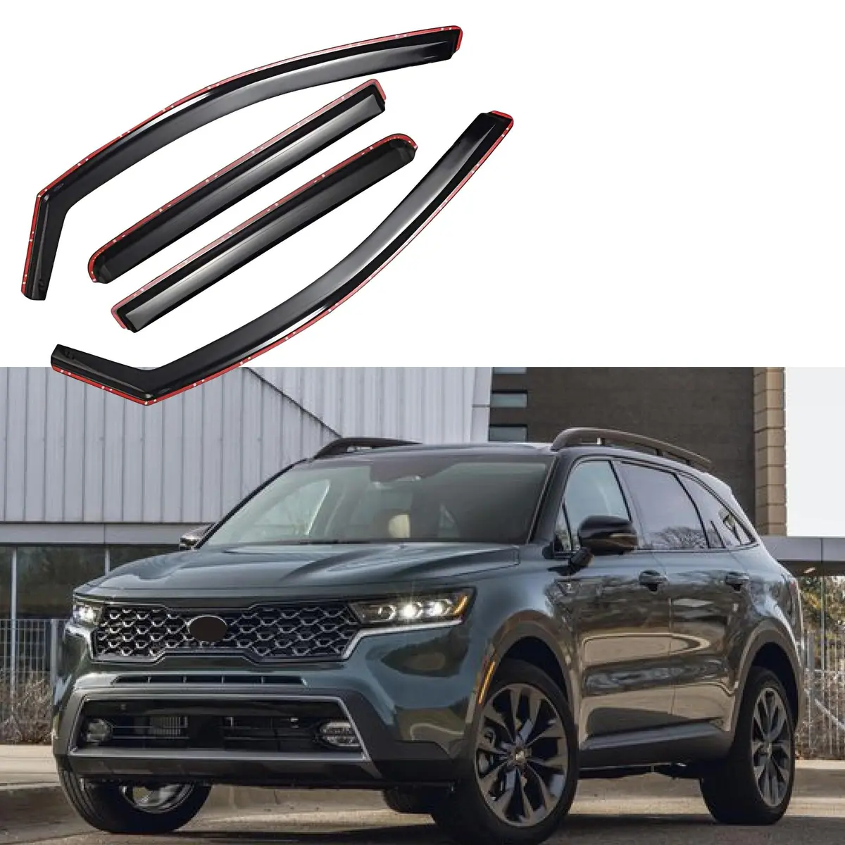 For Sorento 2021-2022 In-Channel Vent Window Visors Rain Sun Wind Guards Shade Deflectors 1