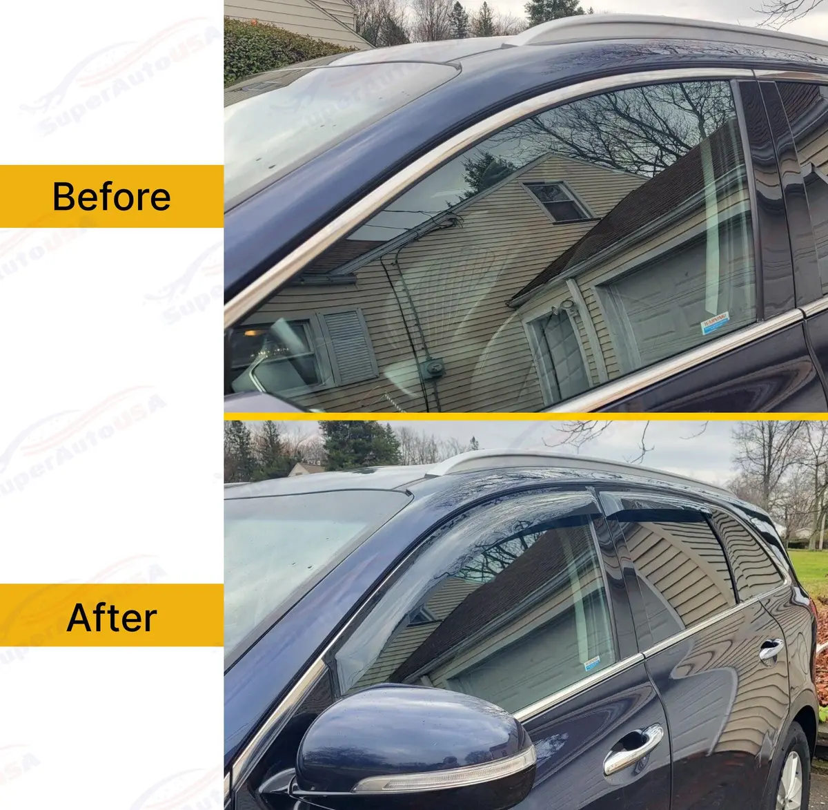 For Sorento 2016-2020 Out-Channel Vent Window Visors Rain Sun Wind Guards Shade Deflectors 1