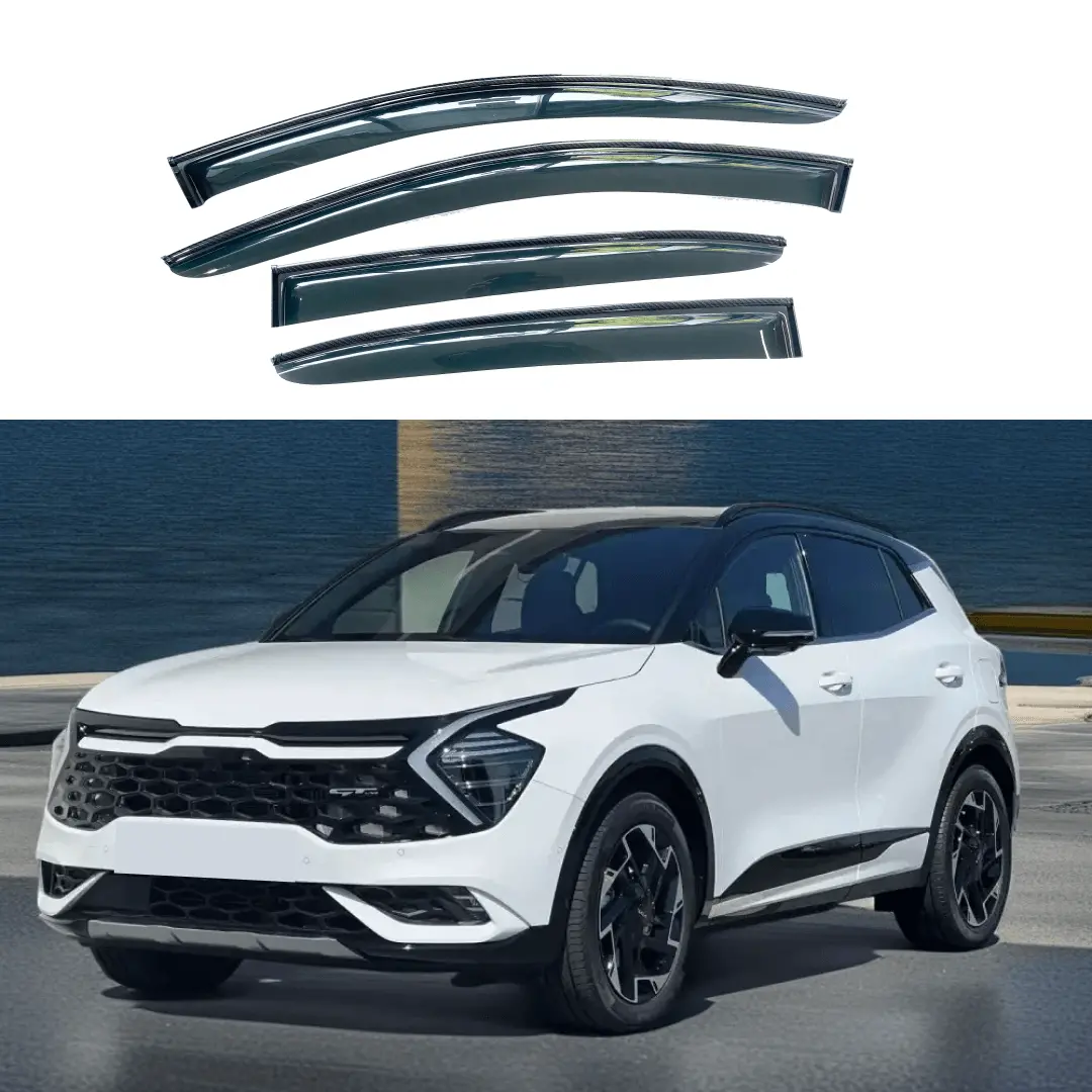 Fits Sportage 2023-2025 Carbon Fiber Print Trim Rain Guards Window Visors 1