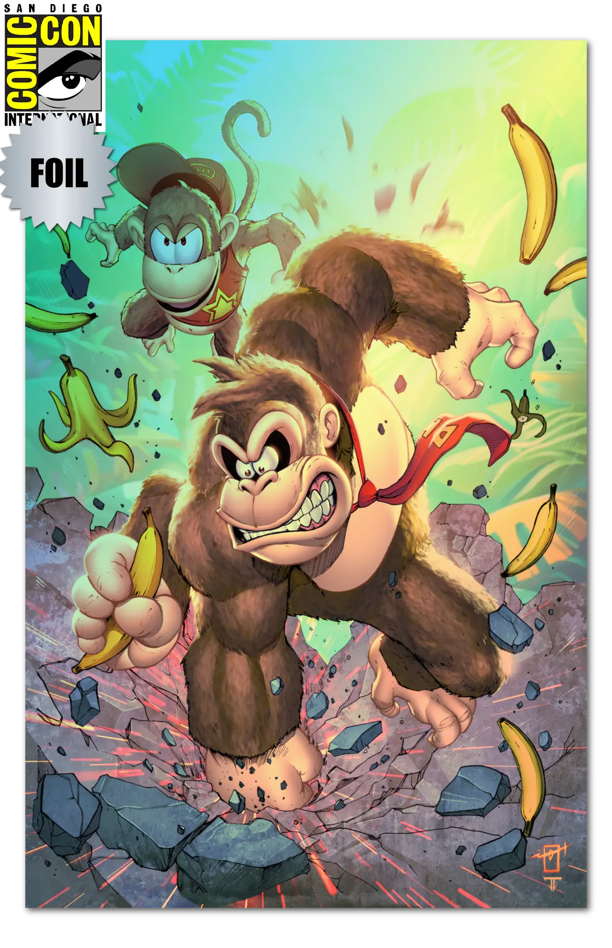 Sdcc Exclusive Fame: Shigeru Miyamoto "Donkey Smash" Foil Jonathan Uribe /75 1
