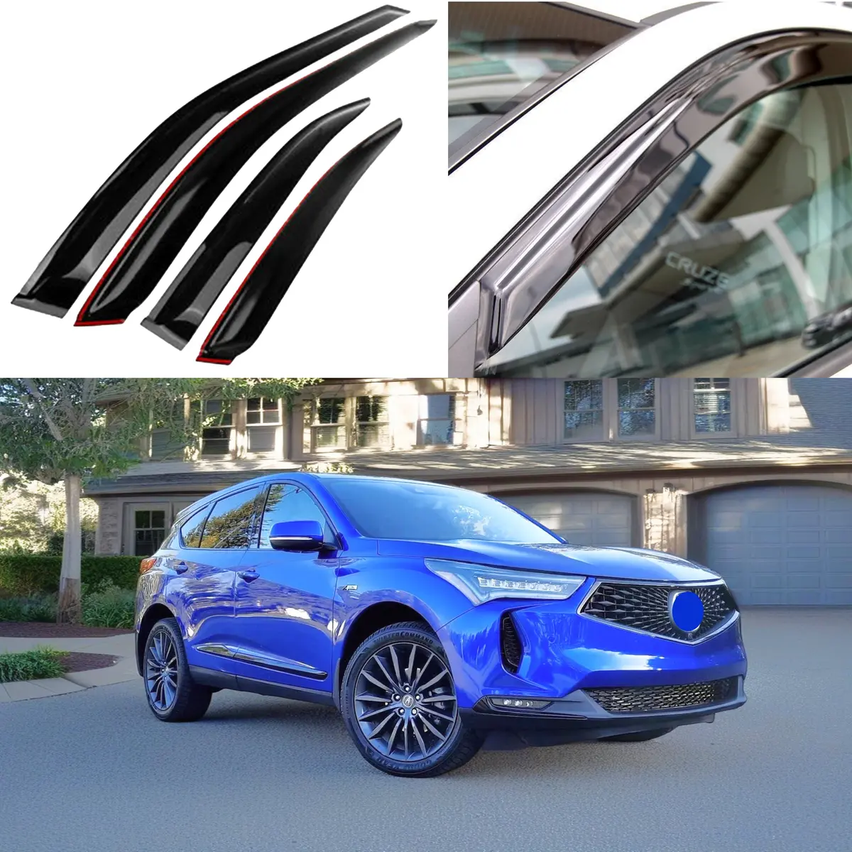 Fit Acura Rdx 2019-2025 Tinted Out-Channel Window Visor Rain Sun Guards Vent Deflectors 1