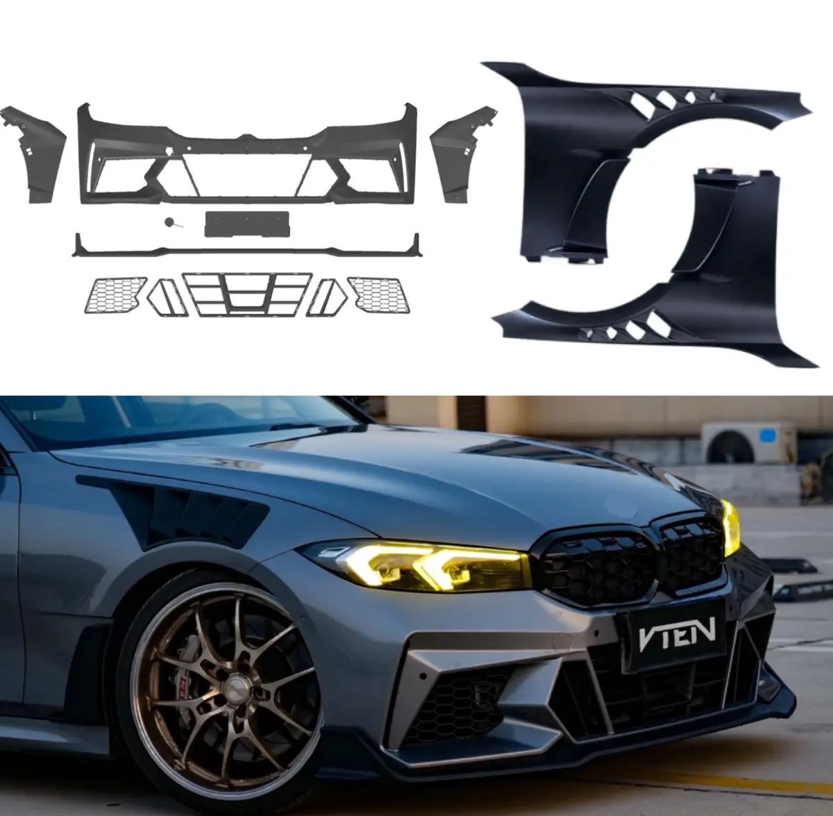 [Pre-Order] For 2019-22 Bmw G20 3 Series Vten Fender And Bumper Set 1