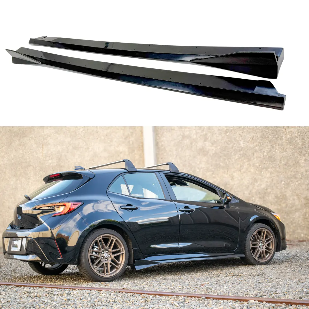 Fits 2019-2026 Toyota Corolla Hatchback Side Body Skirts Rocker Panel Black 1