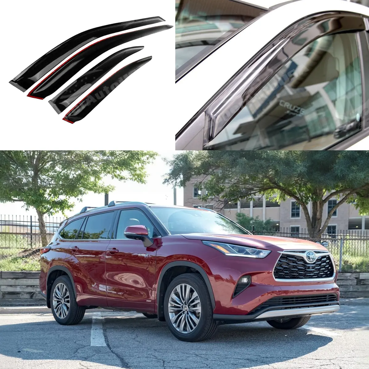 Fits Toyota Highlander 2020-2026 Rain Guards Window Visors Sun Vent Side Deflectors 1