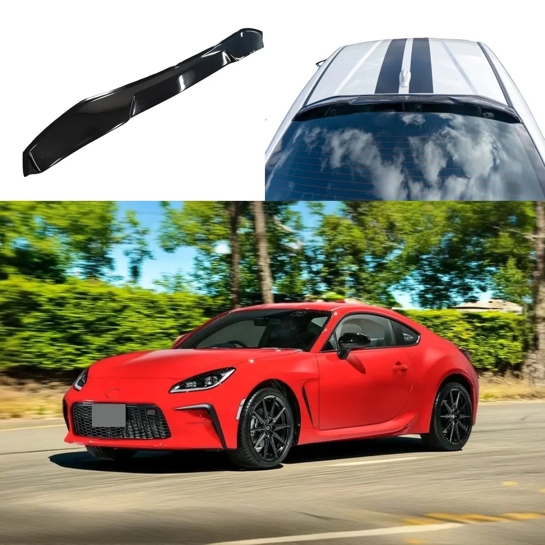 Fits 2022-2023 Toyota Gr86 V Style Gloss Black Rear Roof Window Visor Spoiler Wing 1