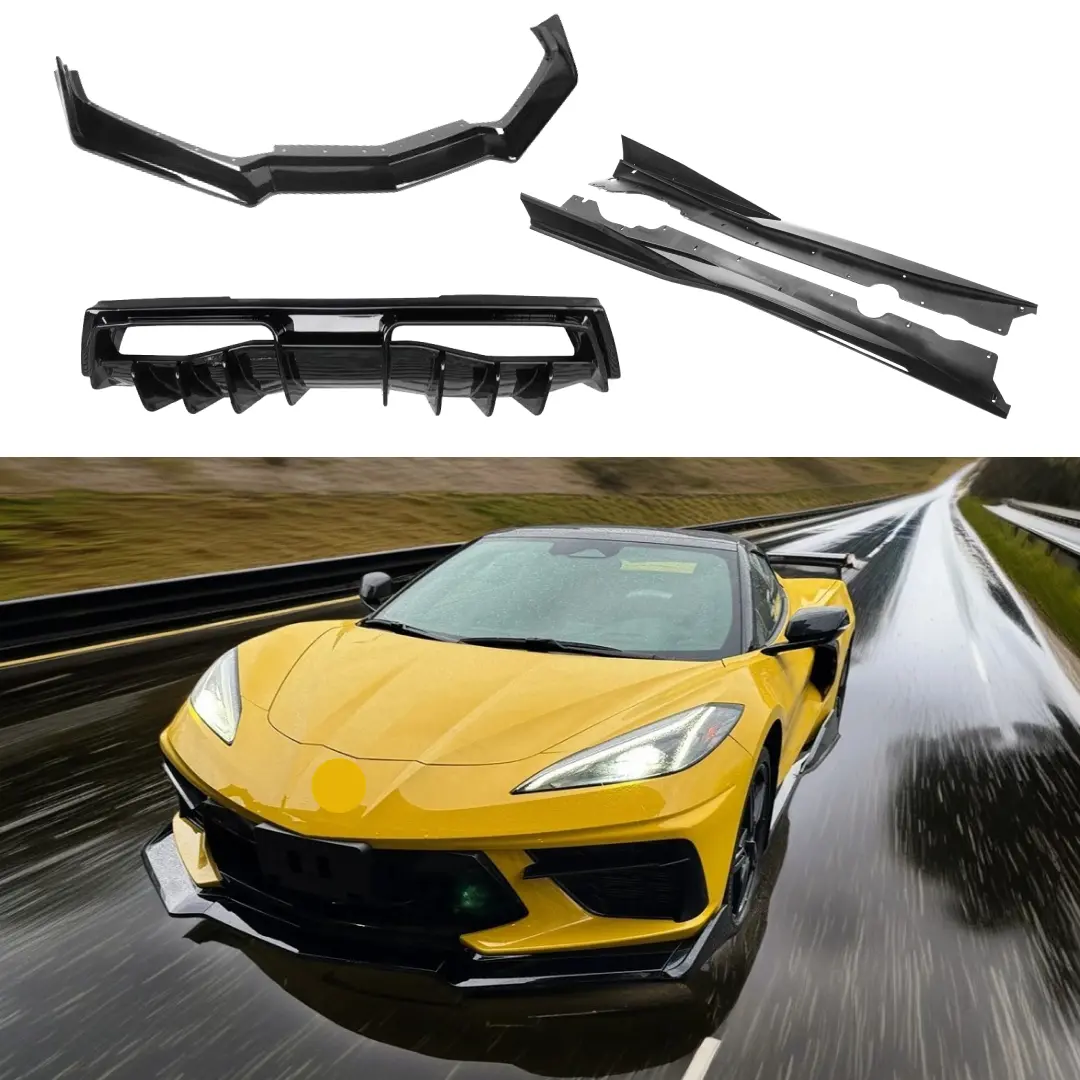 2020+ Chevrolet Corvette C8 Stingray - 5Vn Full Body Kit - Gloss Black 1