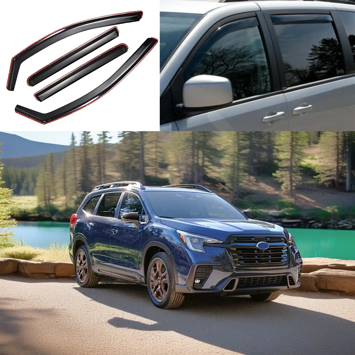 Fits 2019-2025 Subaru Ascent In-Channel Vented Rain Guards Window Visors Sun Wind Snow Side Deflectors 1