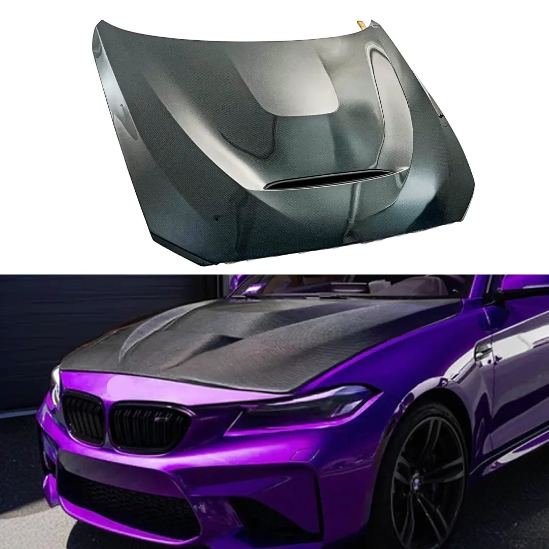 For 16-21 Bmw M2 F87 Gts Style Real Carbon Fiber Front Vented Hood Cover 1