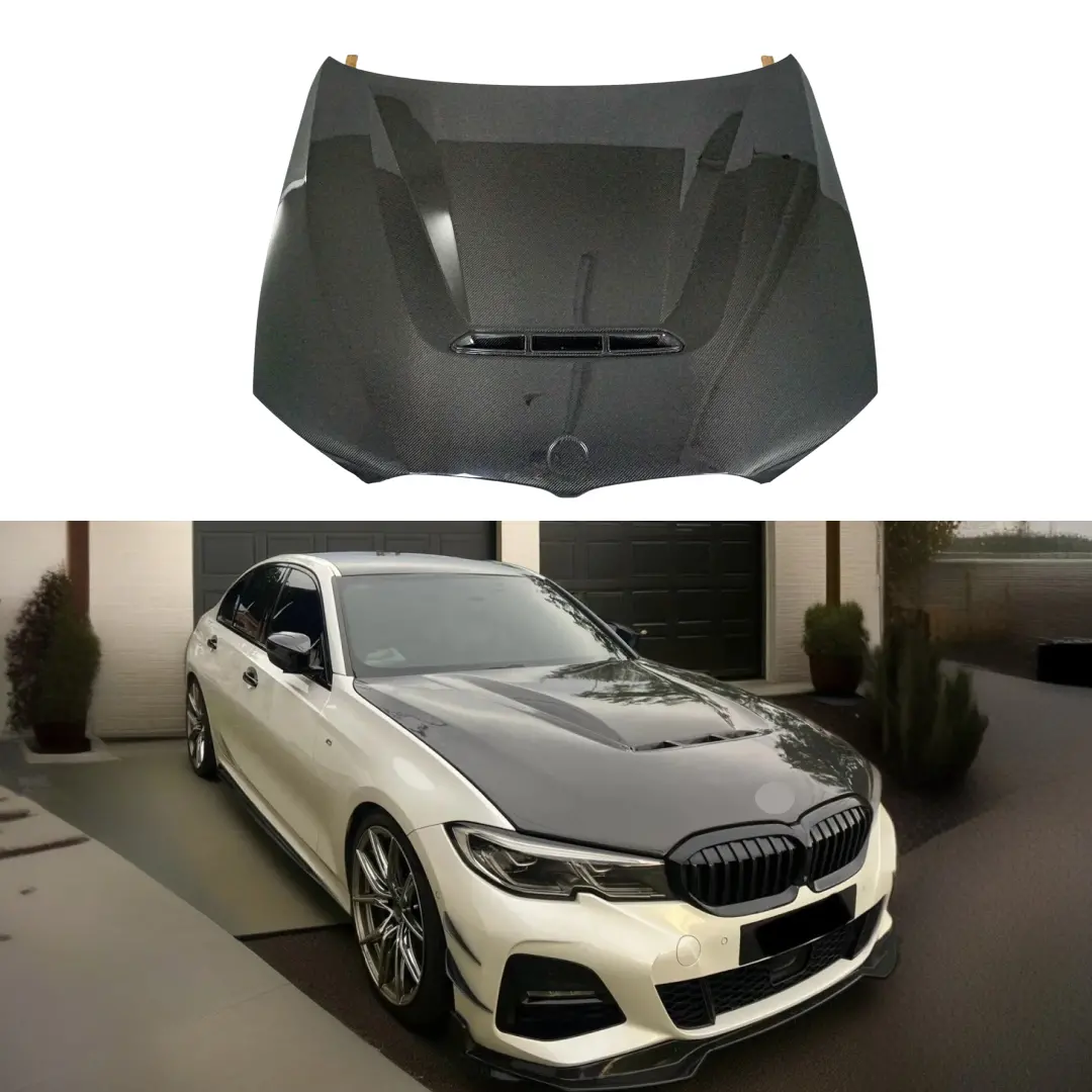 For 2019-25 Bmw 330I M340i G20 Real Carbon Fiber M2-Cs Style Front Vented Hood Panel 1