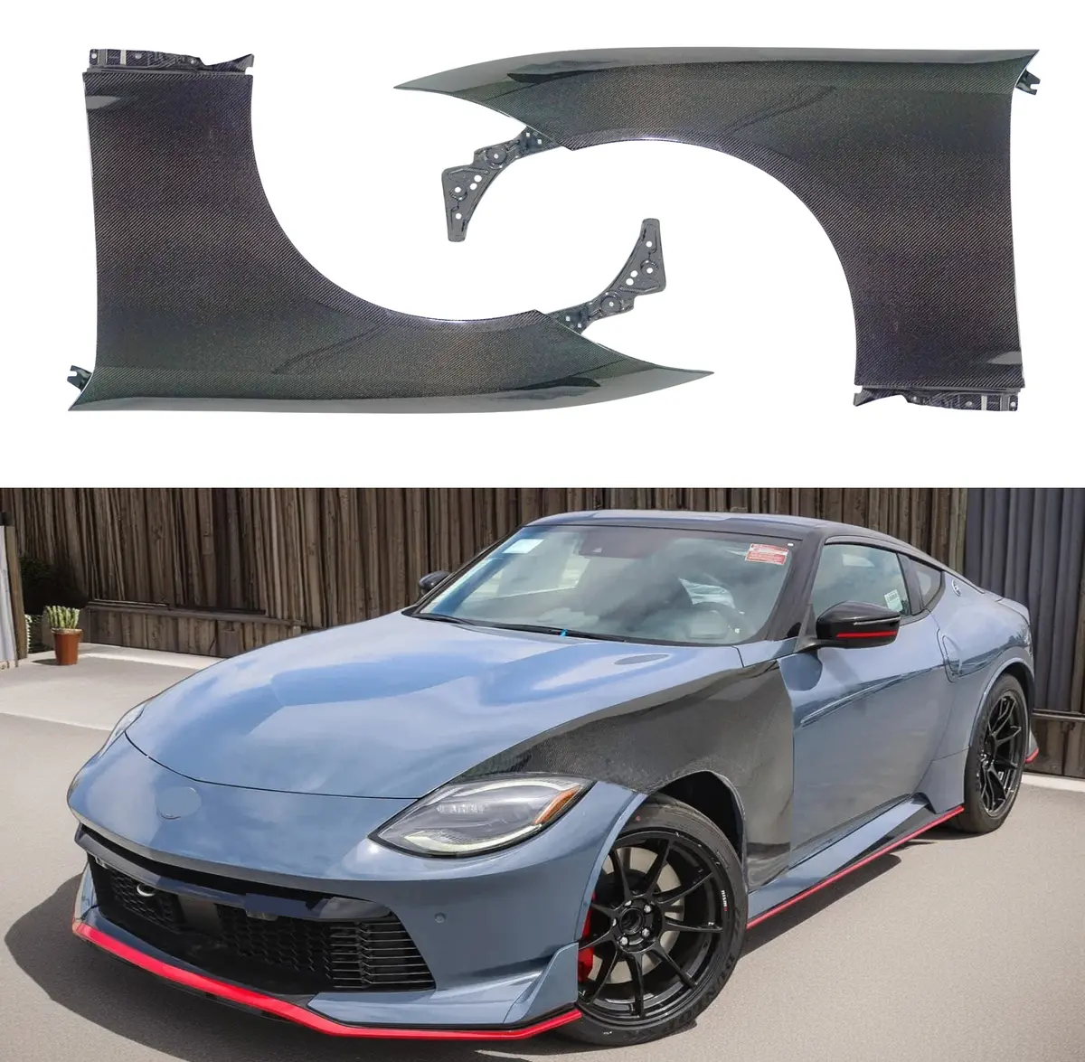 Real Carbon Fiber Front Side Vented Fenders Panel For 2022-2026 Nissan 400Z / Z Rz34 1