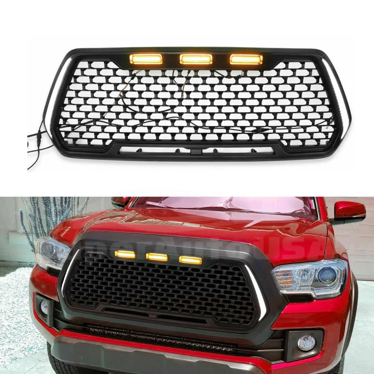 Fits Toyota Tacoma (2016-2021) Front Grille W/ Turn Signal Led Day Light 1