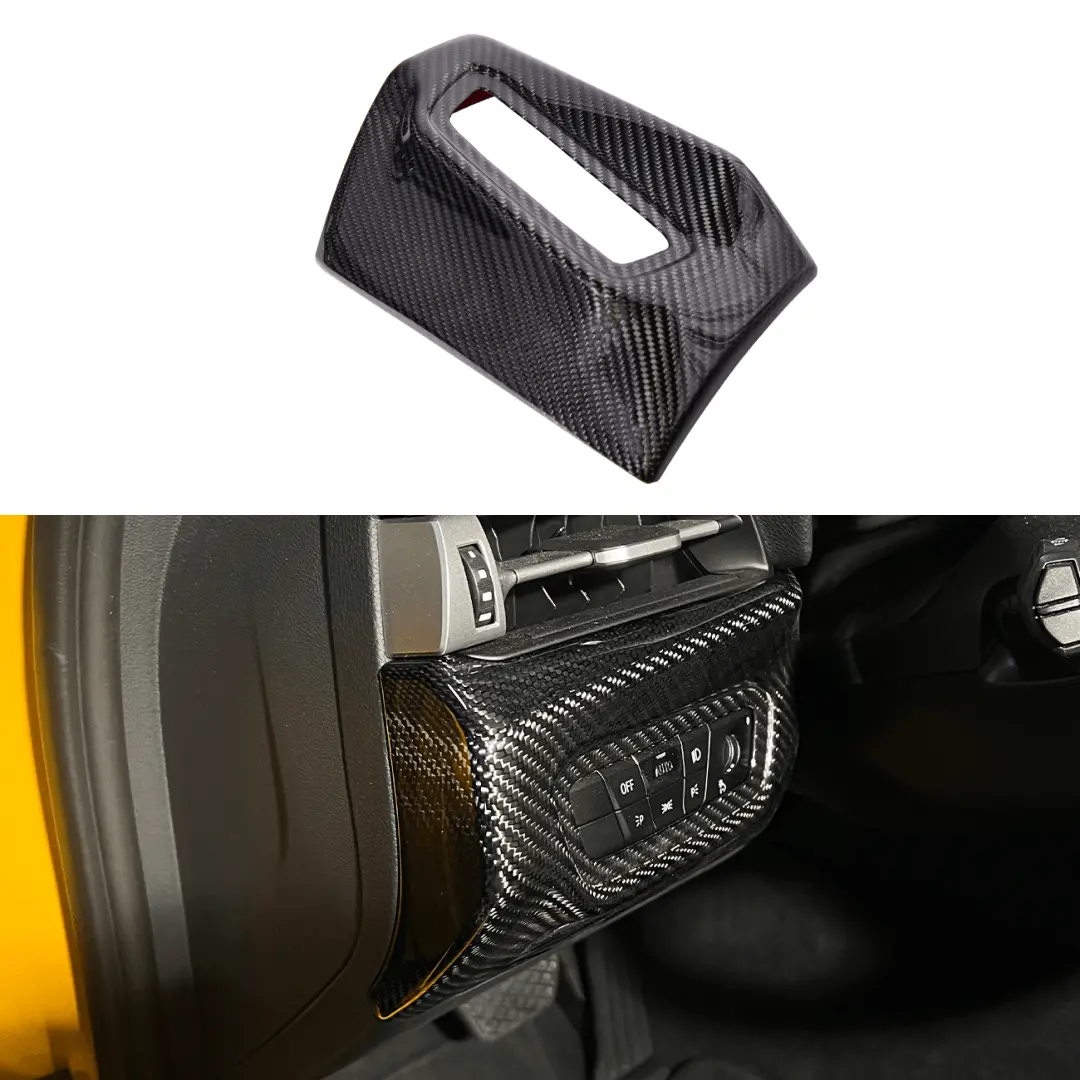 Fits 2020-Up Toyota Supra Carbon Fiber Headlight Switch Button Cover 1