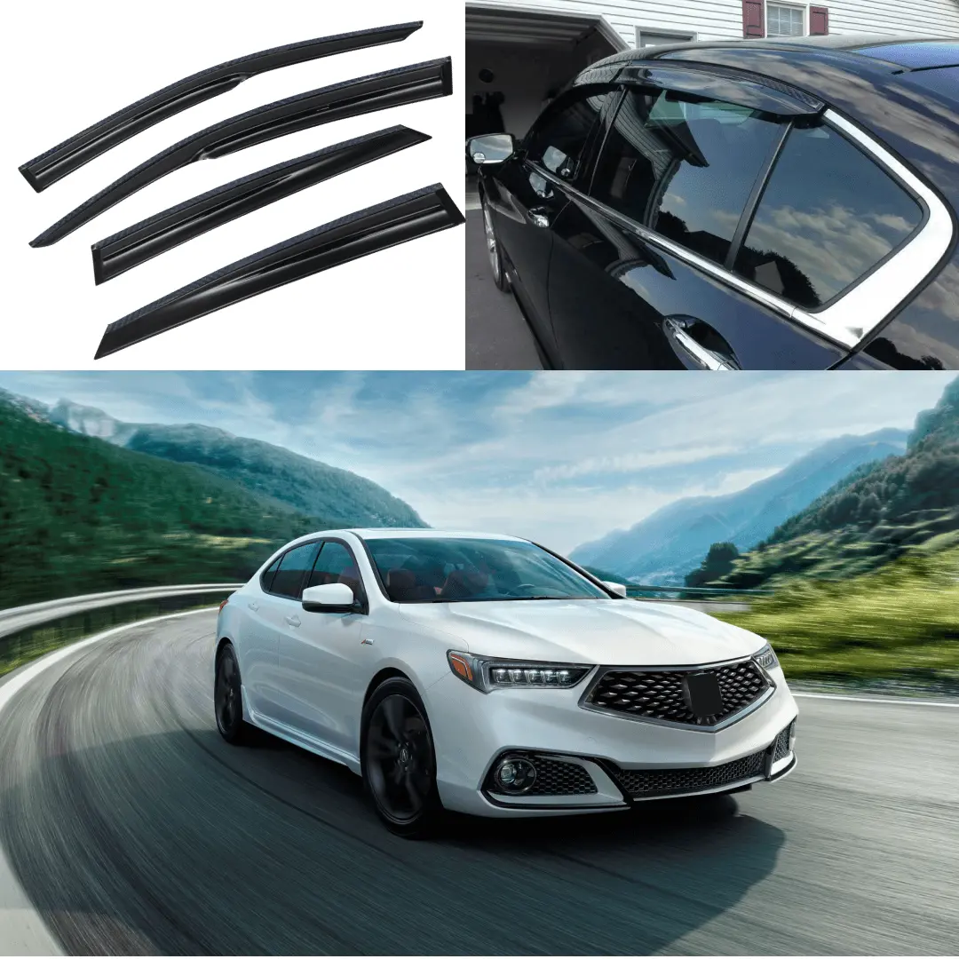 Fits Acura Tlx 2015-2020 Carbon Fiber Paint Trim Mugen Style Window Vent Visors 1