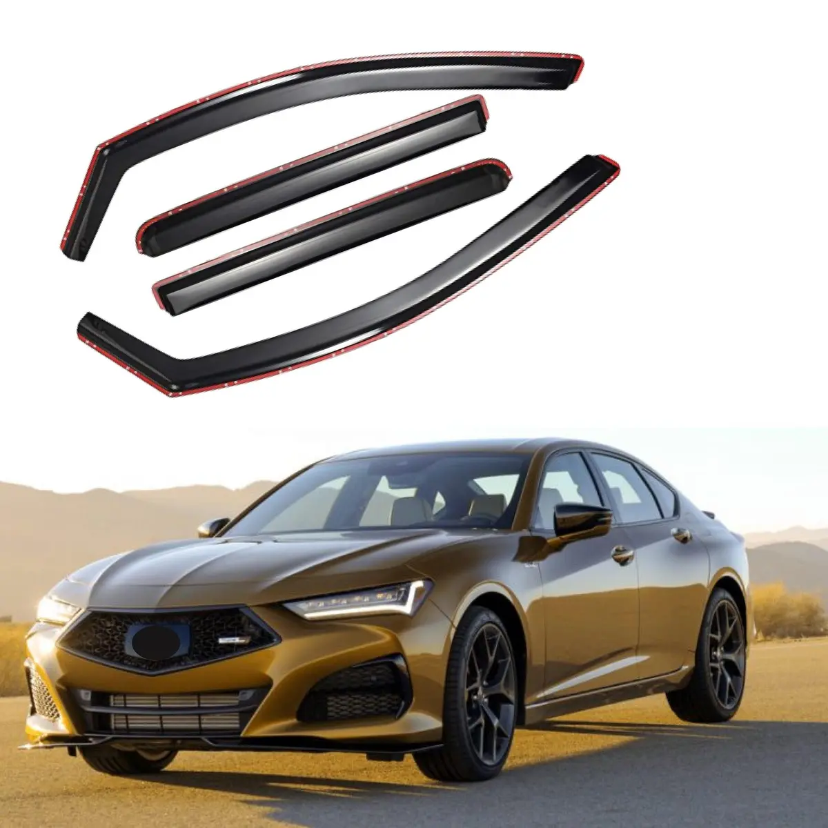 2015-2020 Acura Tlx - Window Visors Rain Guards Shade Deflectors - In-Channel 1