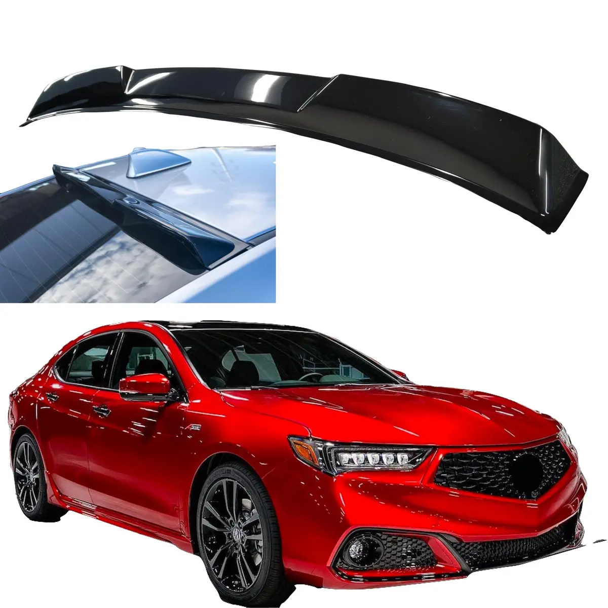 2015-2020 Acura Tlx - Rear Roof Window Spoiler - Gloss Black 1