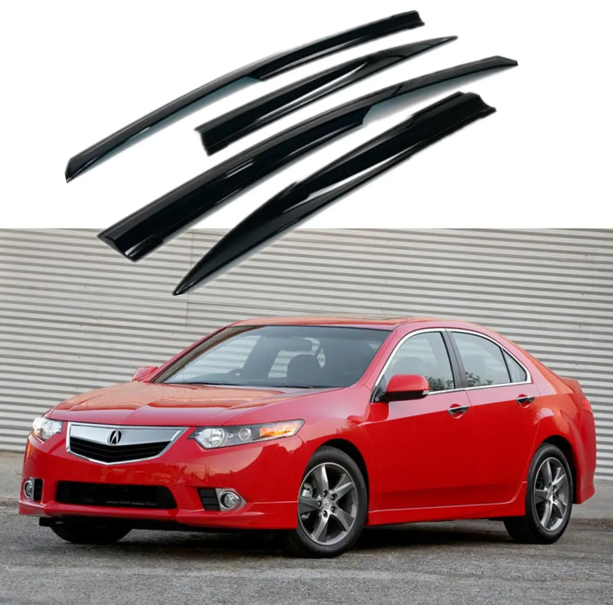 Fit 2009-2014 Acura Tsx 3D Mugen Style Vent Window Visors Rain Sun Wind Guards Shade Deflectors 1