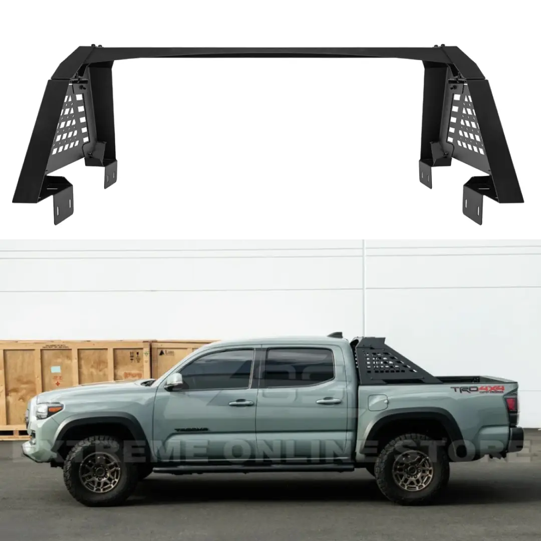 For Toyota Tacoma 2016-2023 Adjustable Rear Trunk Reinforced Steel Sport Chase Rack Roll Bar 1