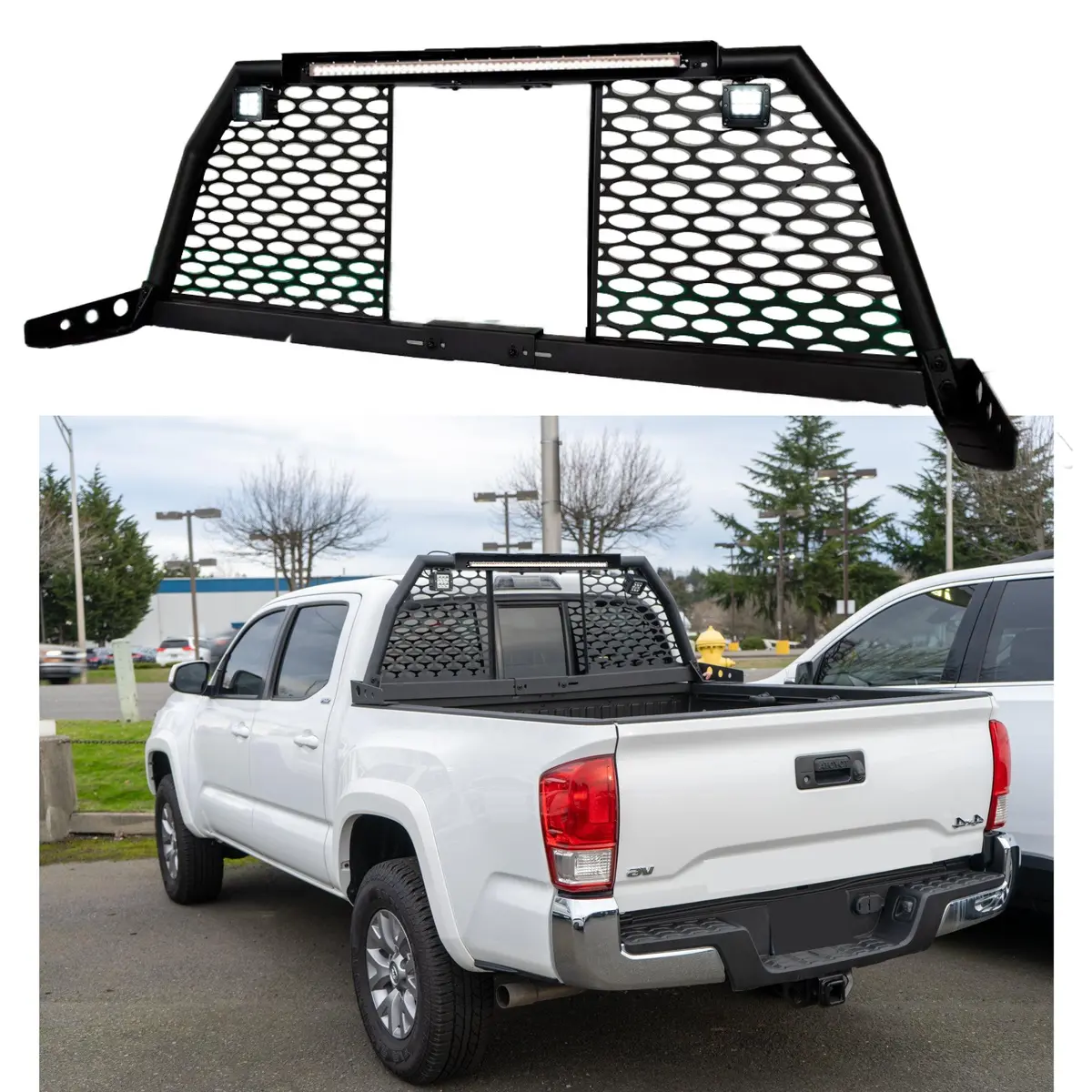 For Toyota Tundra Truck Roll Bars W/ Led Lighting Kit Adjustable Headache Rack 1
