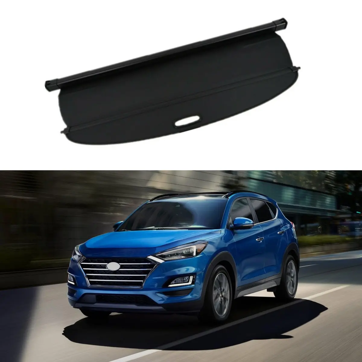 For Hyundai Tucson 2016-2018 Luggage Rear Trunk Retractable Tonneau Cargo Cover (Black) 1