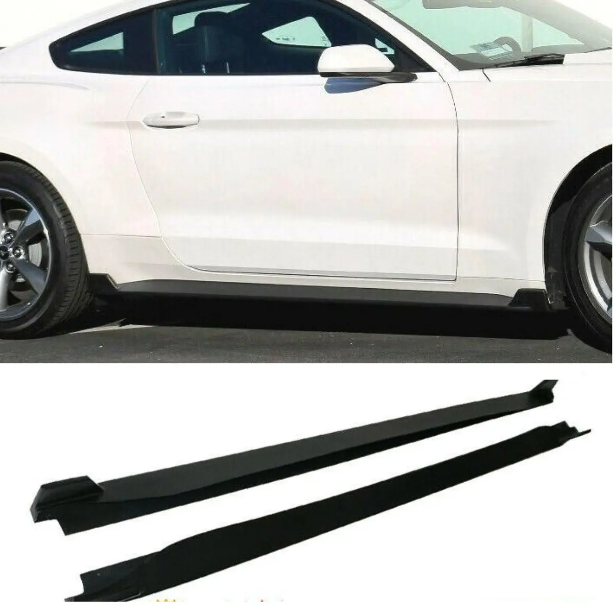 Fit 2015-2020 Ford Mustang Side Skirts Underboard Extension Panel Body Kit 1