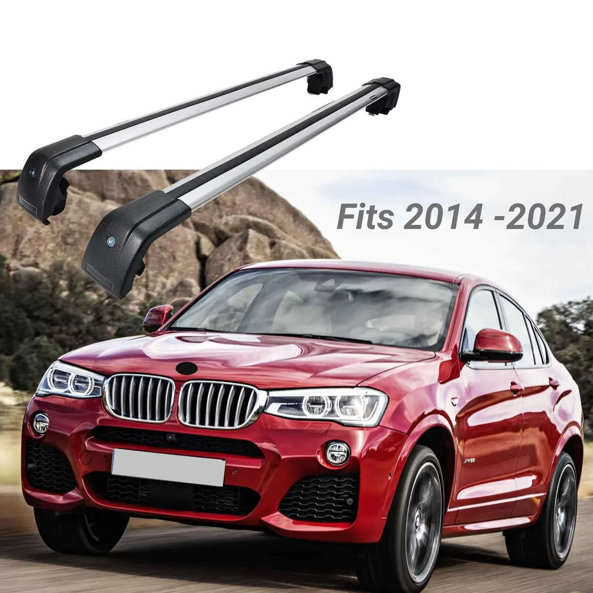 Fit 2014-2021 Bmw X4 F26 Baggage Luggage Cross Bar Crossbar 1