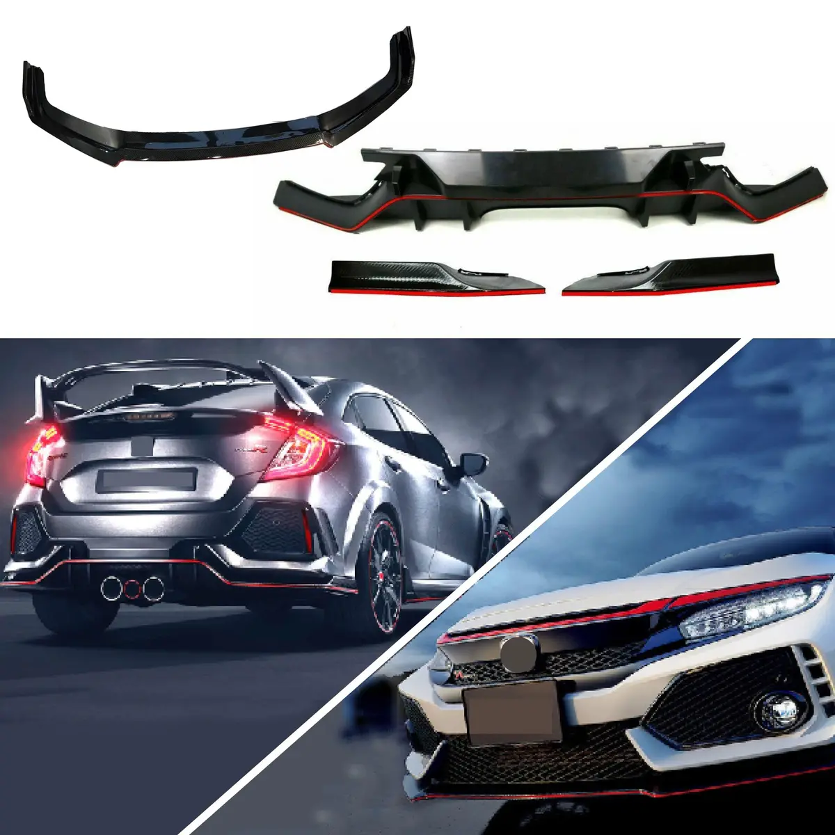 Body Kits - Type R Style Fits 2016-2021 Honda Civic 1