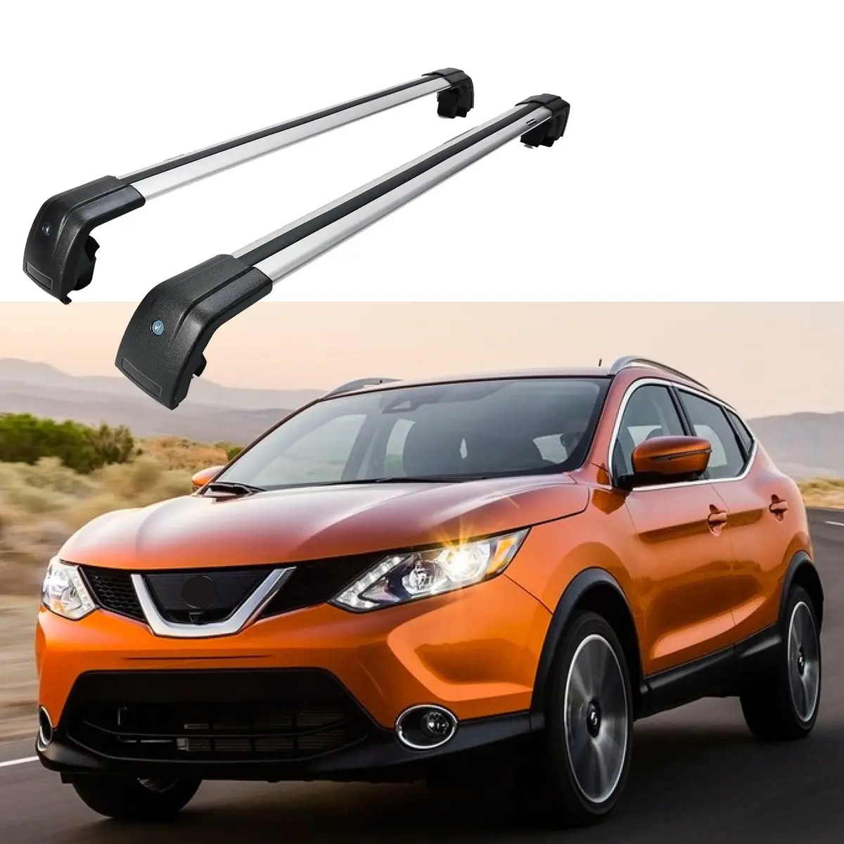 Fit 2016-2019 Nissan Rogue Sport Sliver Roof Rack Crossbar Luggage Carrier 1