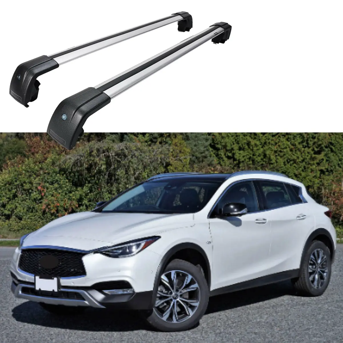 Fit 2016-2019 Infiniti Qx30 Top Roof Rack Baggage Luggage Cross Bar Crossbar 1