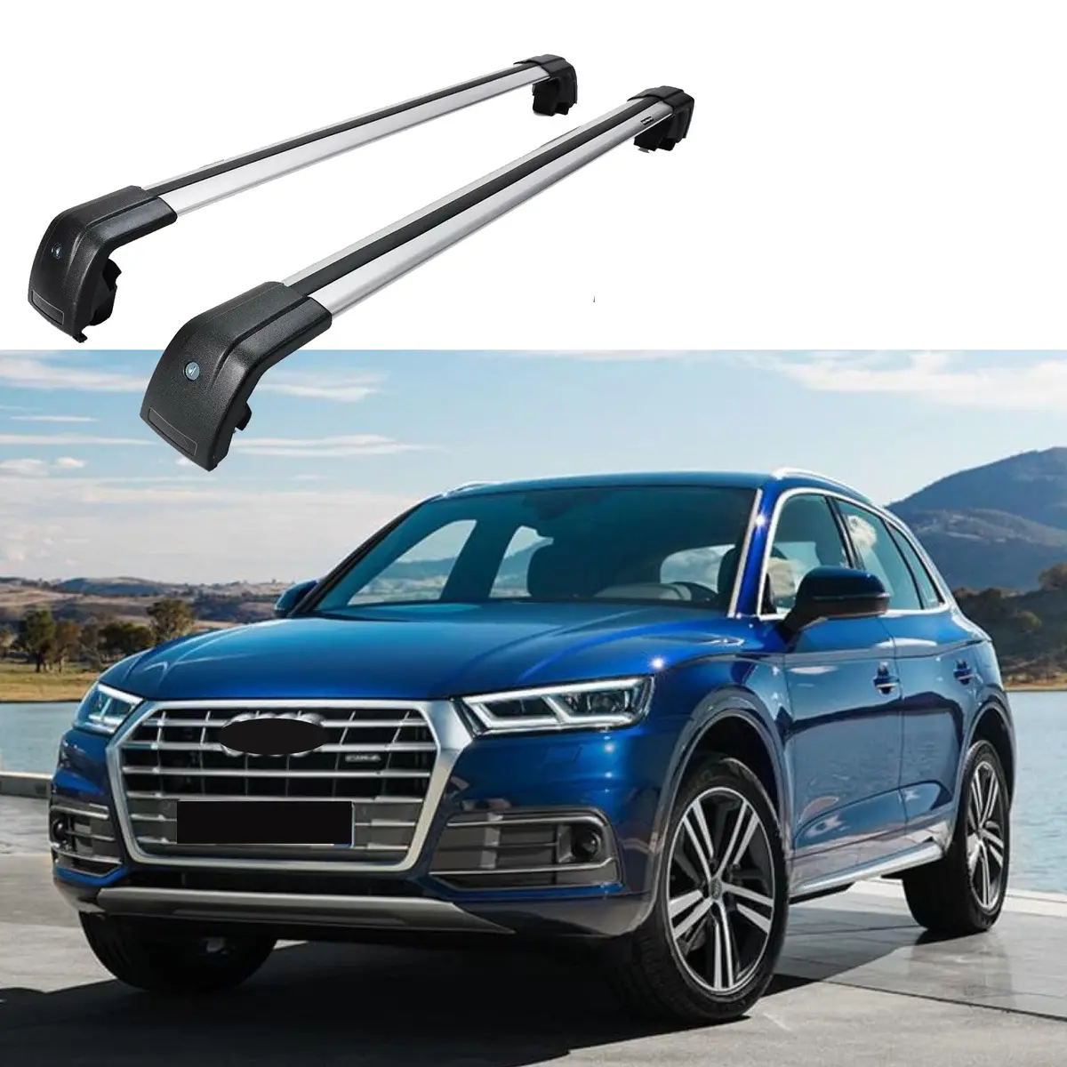 Fit 2011-2025 Audi Q5 Suv Top Roof Rack Cross Bar Baggage Luggage Carrier Bar 1