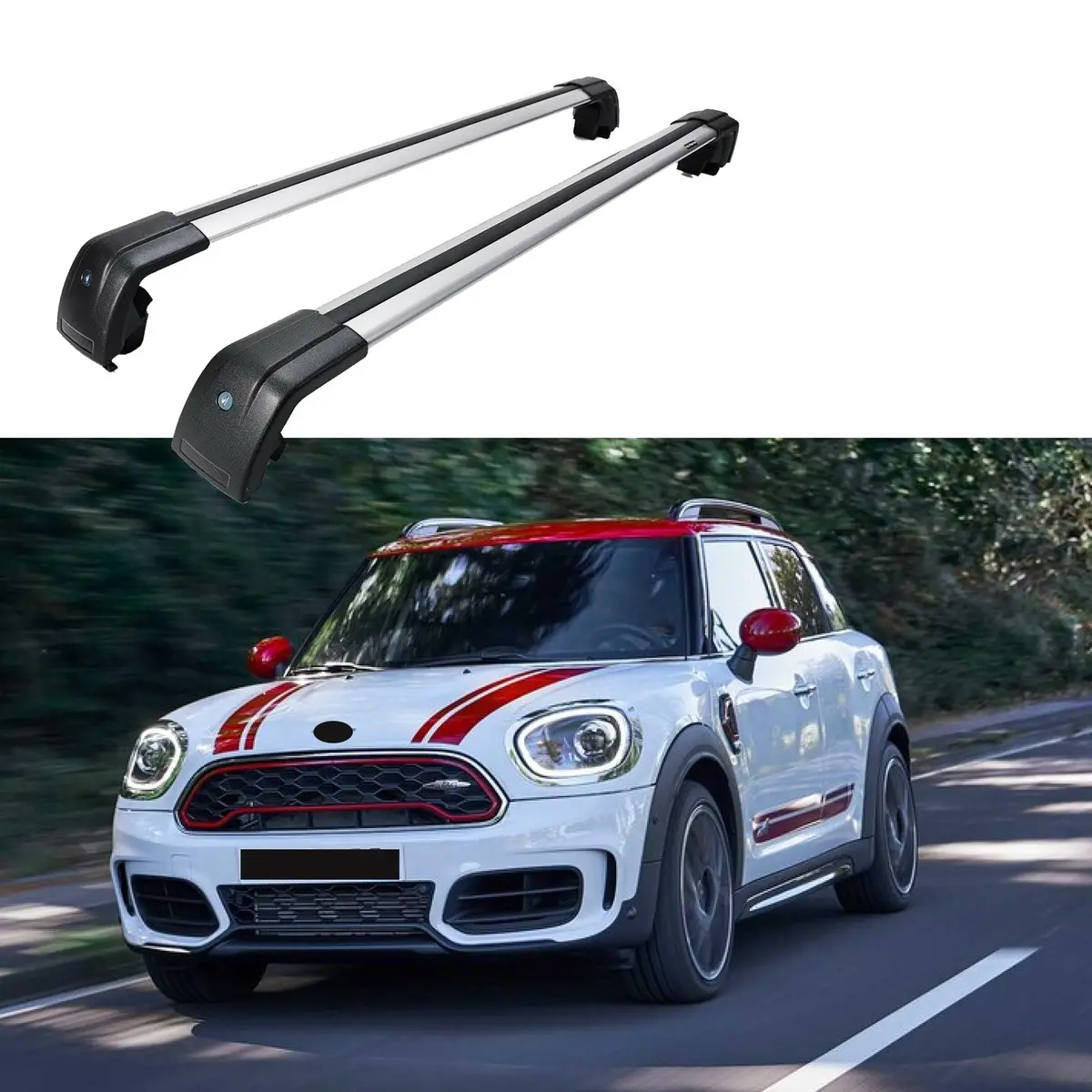 Fit 2011-2021 Mini Countryman Roof Rack Cross Bar Baggage Luggage Carrier Bar 1